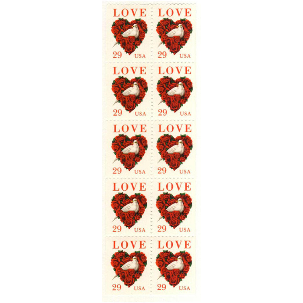 US 2814a booklet pane love stamps