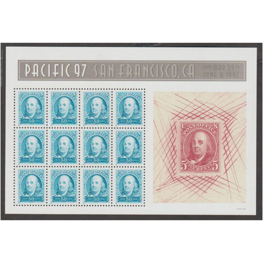 US 3139 Benjamin Franklin postage stamp sheet