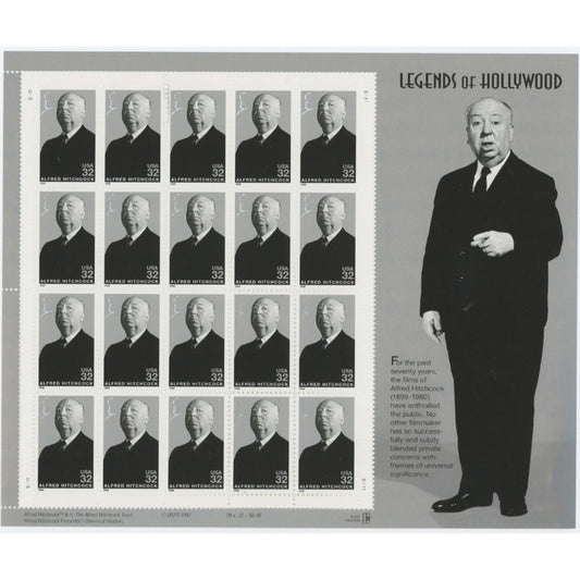 US 3226 Alfred Hitchcock postage stamp sheet