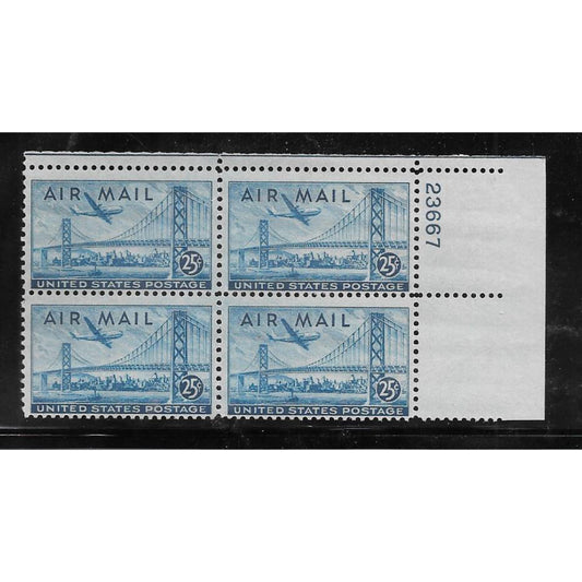 Airplane Over San Francisco Plate Block