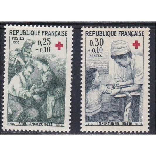 France B402-03 postage stamps Red Cross