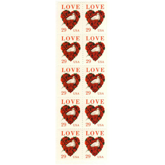 US 2814a booklet pane love stamps